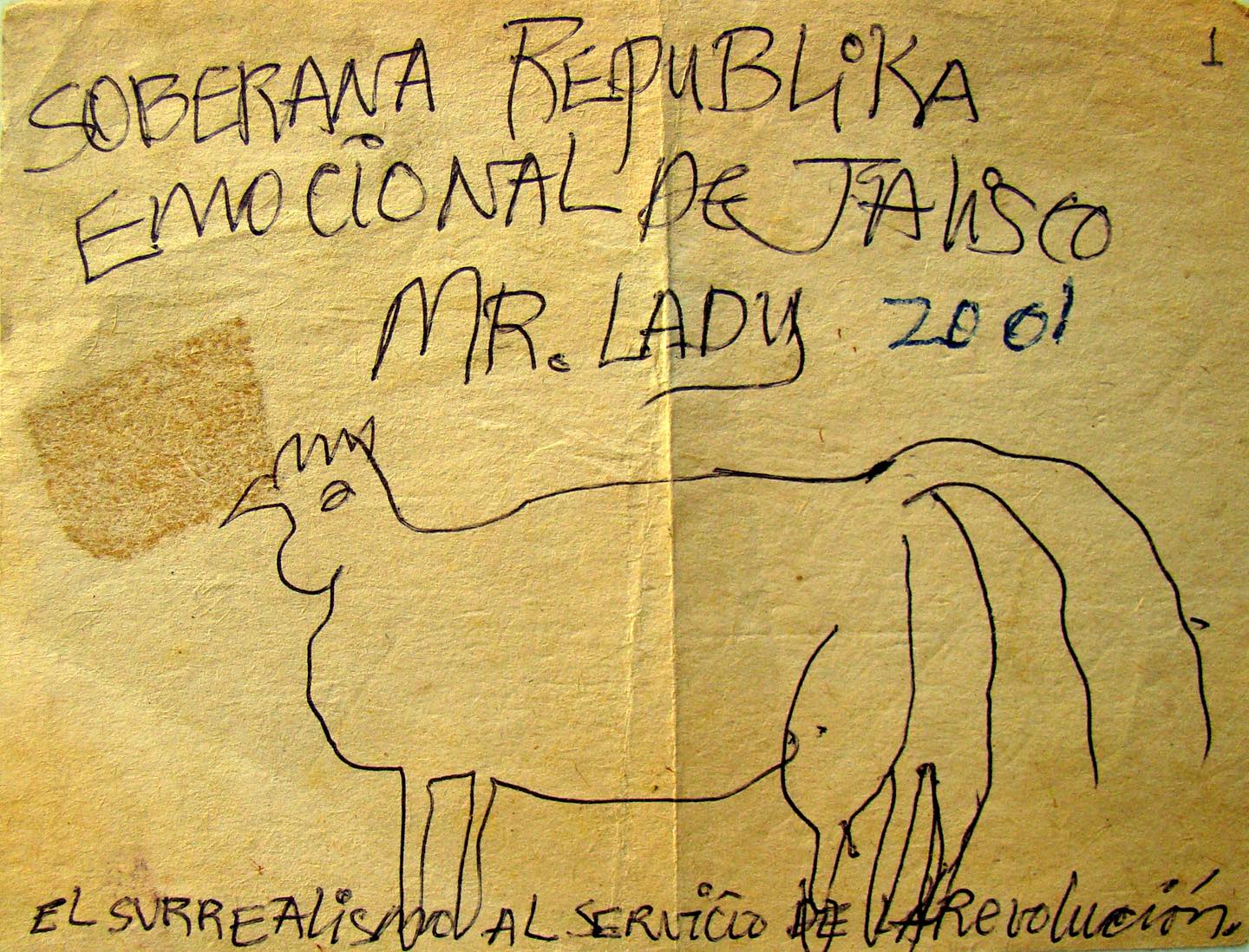 Soberana Republika Emocional de Jalisco, documento manuscrito de Kraeppellin, 2001